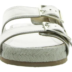 Milaa Faux Leather Buckle Slide Sandals