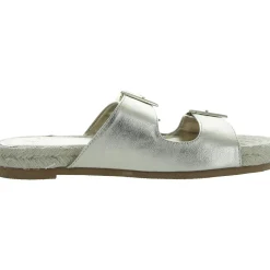 Milaa Faux Leather Buckle Slide Sandals