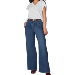 Milan Pocket Denim Wide Leg Jeans