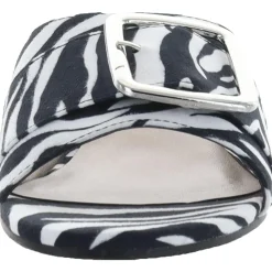 Milan Leather Slip On Slide Sandals