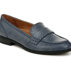 Milo-Stud Faux Leather Block Heel Loafers
