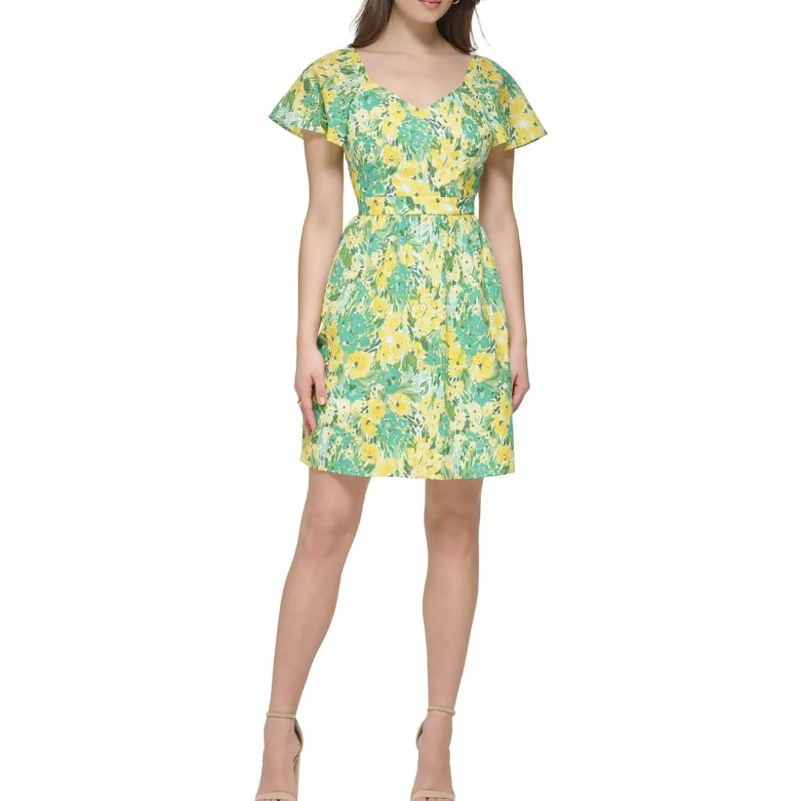 Mini Eyelet Fit & Flare Dress