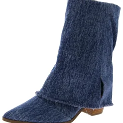 Miranda Denim Pointed Toe Mid-Calf Boots