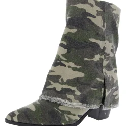 Miranda Denim Pointed Toe Mid-Calf Boots