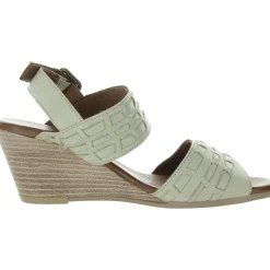 Misty Buckle Leather Wedge Sandals