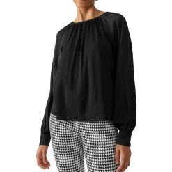 Mixed Media Cotton Blend Blouse