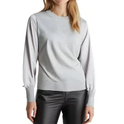 Mixed Media Knit Pullover Sweater