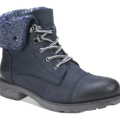 Mixed Media Lug Sole Lace-Up Boot