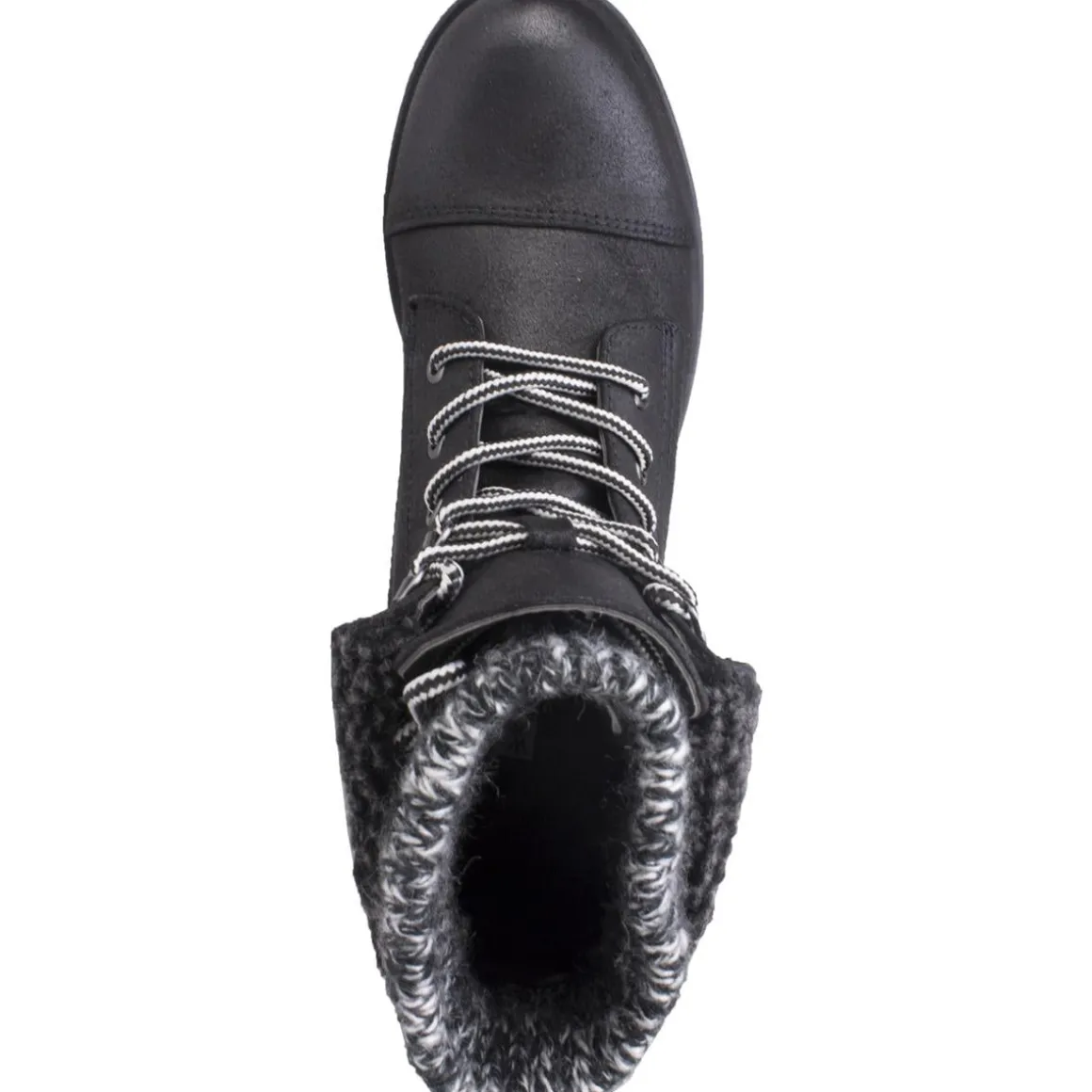 Mixed Media Lug Sole Lace-Up Boot