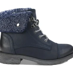 Mixed Media Lug Sole Lace-Up Boot