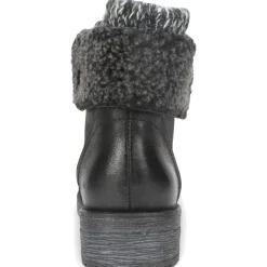 Mixed Media Lug Sole Lace-Up Boot