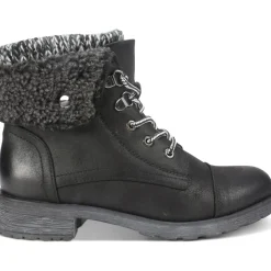 Mixed Media Lug Sole Lace-Up Boot