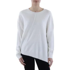 Mixed-Stitch Asymmetric Pullover Top