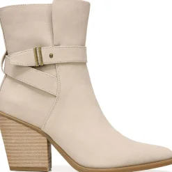 Mocha Zipper Almond Toe Mid-Calf Boots