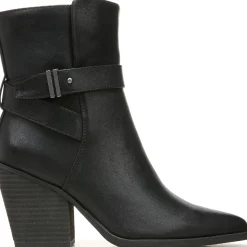 Mocha Zipper Almond Toe Mid-Calf Boots