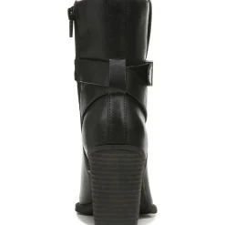 Mocha Zipper Almond Toe Mid-Calf Boots