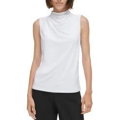 Mock Neck Pleated Pullover Top