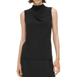 Mock Neck Pleated Pullover Top