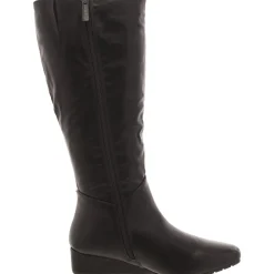 Mollie Faux Leather Solid Wedge Boots