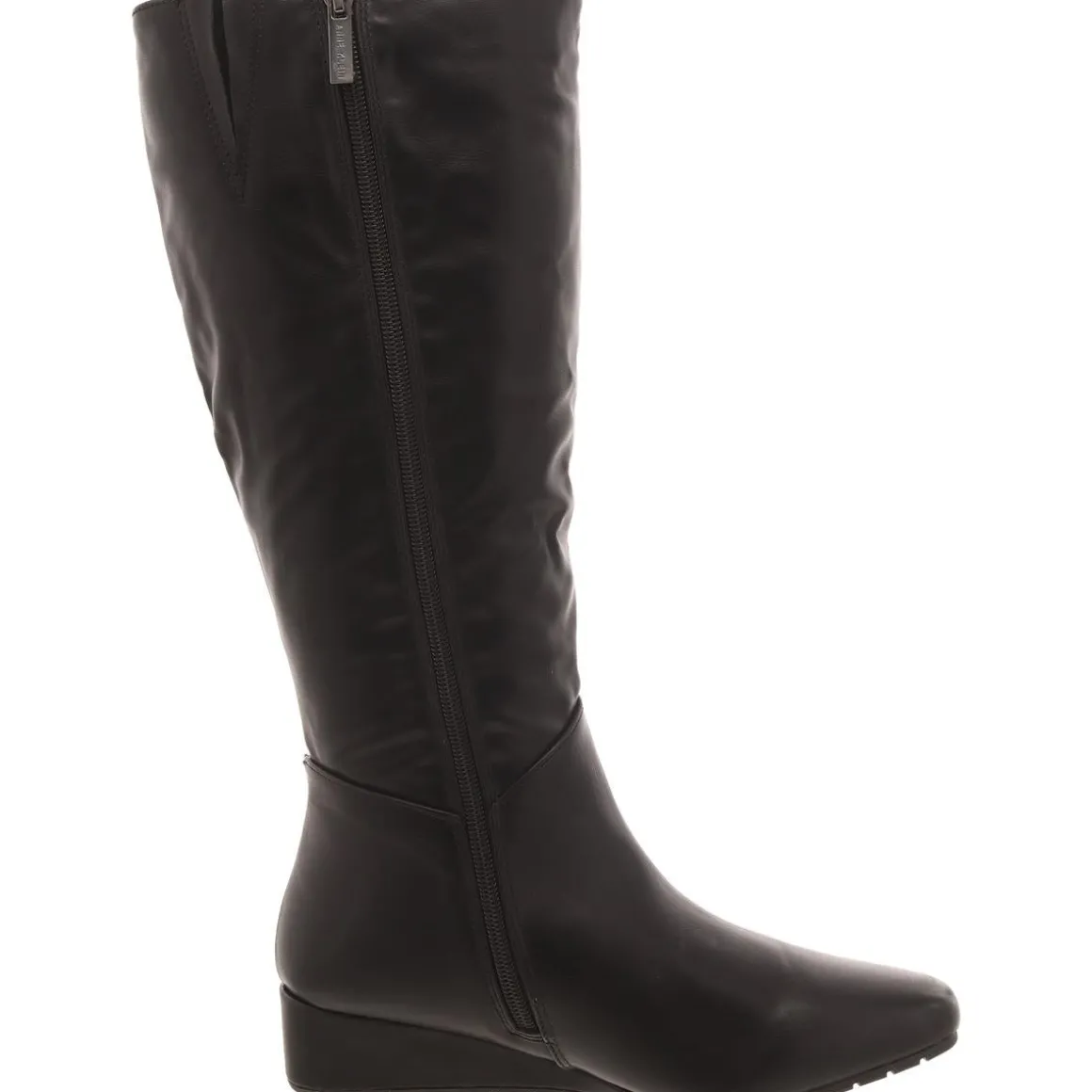 Mollie Faux Leather Solid Wedge Boots