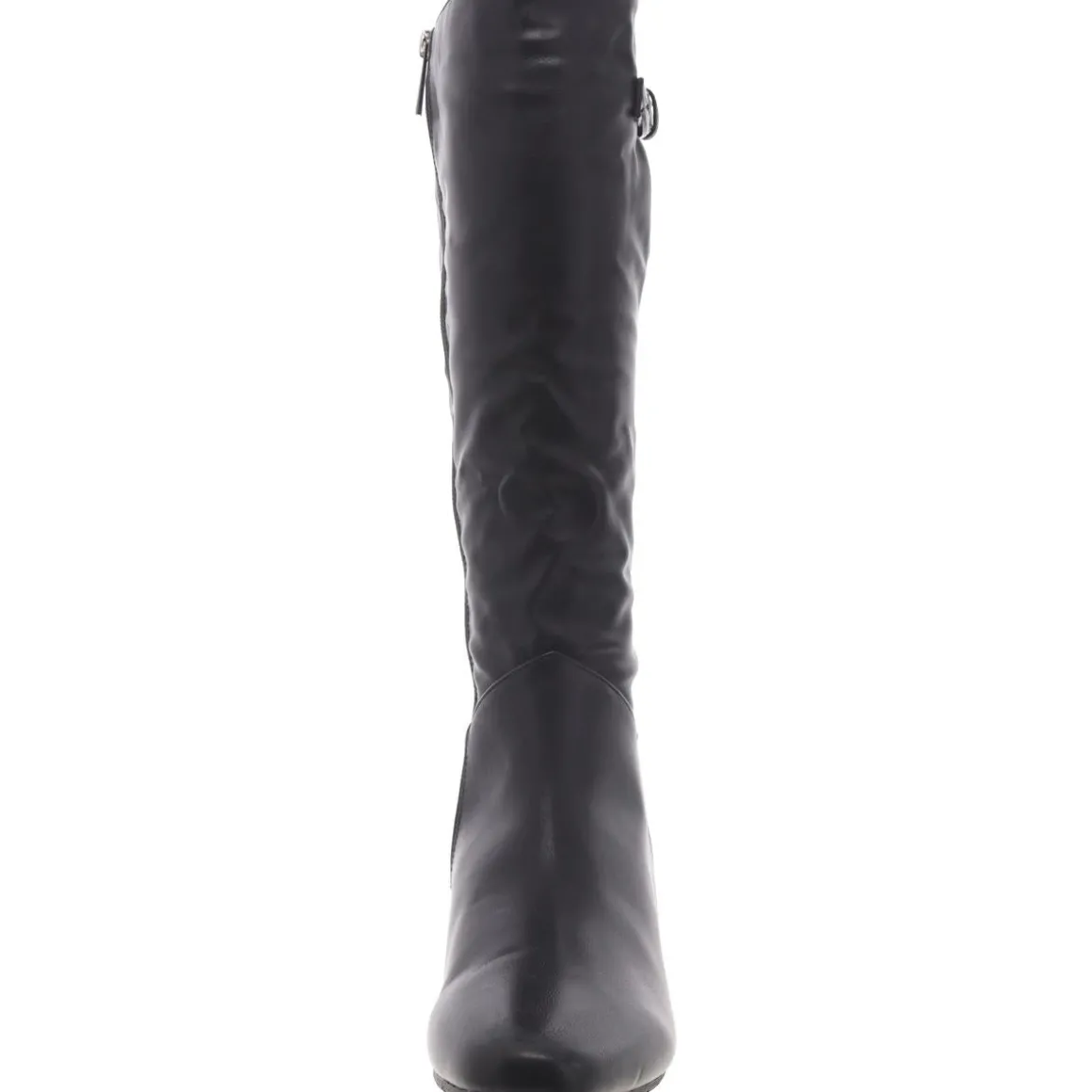 Mollie Faux Leather Solid Wedge Boots