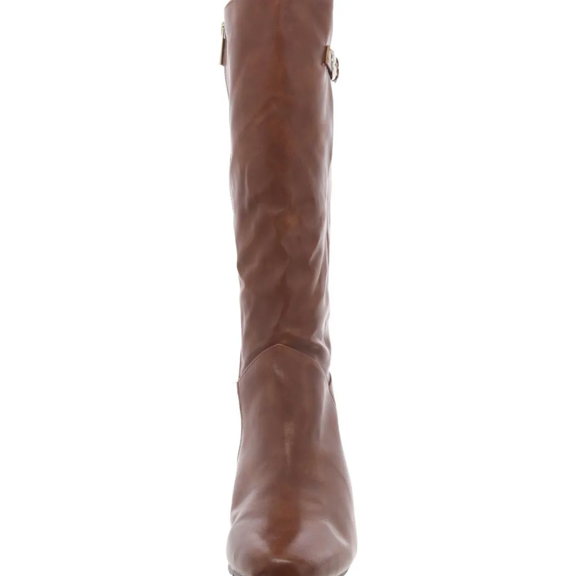 Mollie Faux Leather Solid Wedge Boots