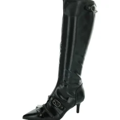 Monro Faux Leather Heeled Knee-High Boots