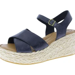 Moriah Leather Buckle Espadrille Heels