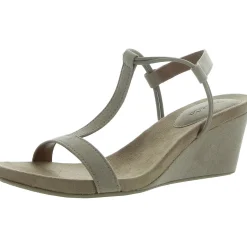 MulanF Faux Suede Slip On Wedge Sandals