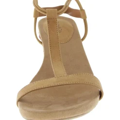 MulanF Faux Suede Slip On Wedge Sandals