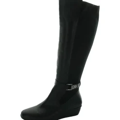 Myah Zipper Faux Leather Knee-High Boots