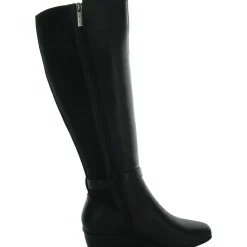 Myah Zipper Faux Leather Knee-High Boots