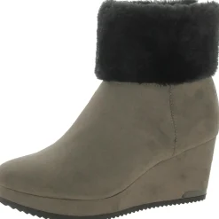 Nadra Faux Leather Faux Fur Wedge Boots