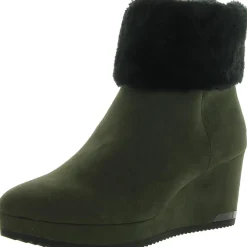 Nadra Faux Leather Faux Fur Wedge Boots