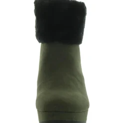 Nadra Faux Leather Faux Fur Wedge Boots