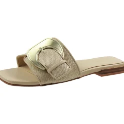 Naomi 2 Buckle Woven Slide Sandals