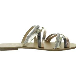 Nari Faux Leather Open Toe Slide Sandals