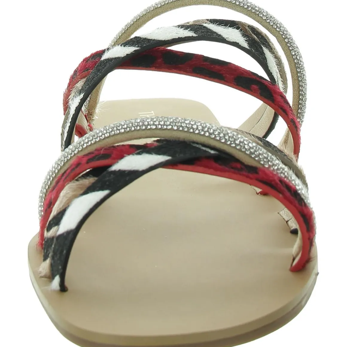 Nari Faux Leather Open Toe Slide Sandals