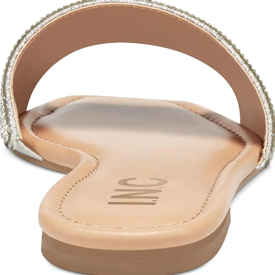 Nataliah Embellished Square Toe Slide Sandals