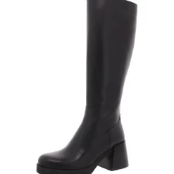 Natasha Zipper Leather Knee-High Boots
