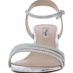 NELENAYF Studded Ankle Strap Evening Sandals