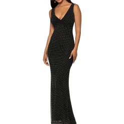 NETTING EMBELLISHED Evening Dress