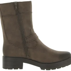 Newport Faux Leather Block Heel Mid-Calf Boots