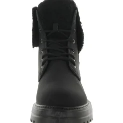 Nicolette Faux Fur Lugged Sole Combat & Lace-up Boots