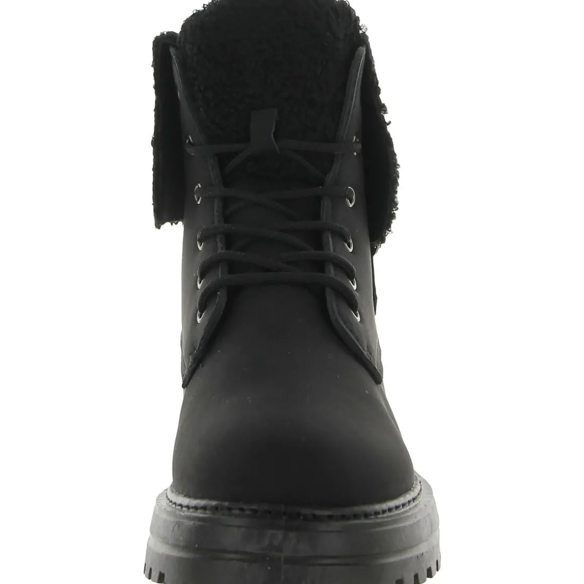 Nicolette Faux Fur Lugged Sole Combat & Lace-up Boots