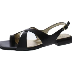 Nikki Leather Ankle Strap Slingback Sandals
