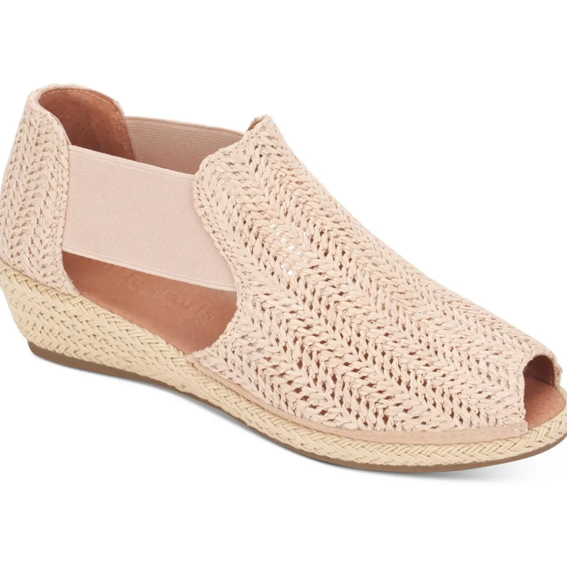 Noa Leather Open Toe Wedge Heels