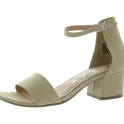 Noelle Microsuede Ankle Open-Toe Heels