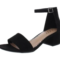 Noelle Microsuede Ankle Open-Toe Heels