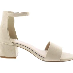 Noelle Microsuede Ankle Open-Toe Heels